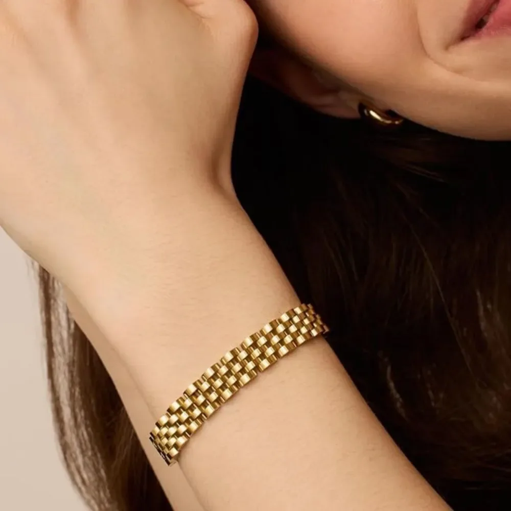 NEW 14K Gold Plated Waterproof Watch Strap Chain Bracelet